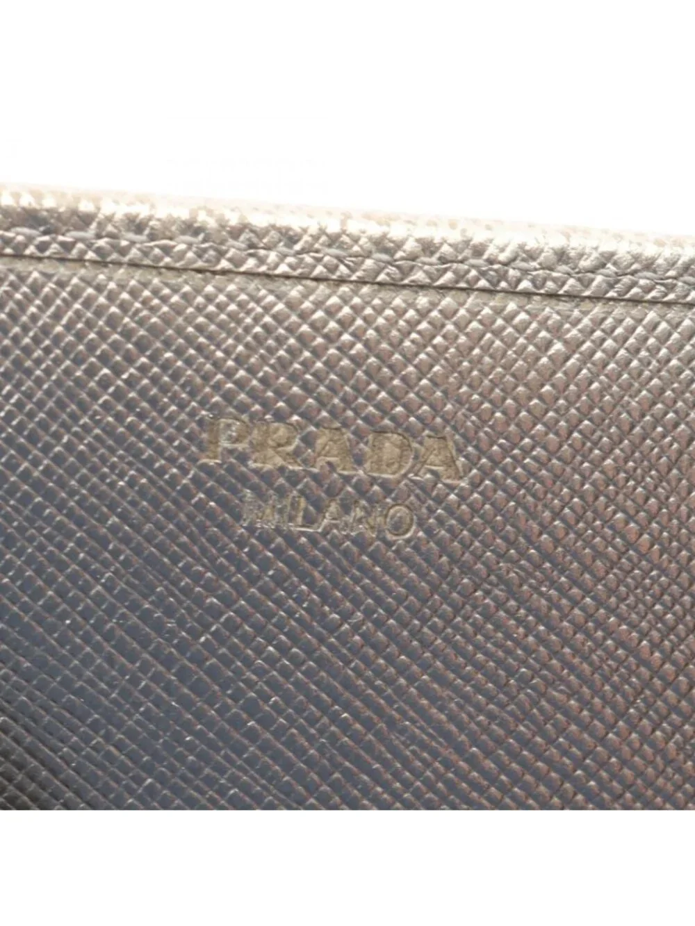 Prada Bifold Wallet Silver Leather